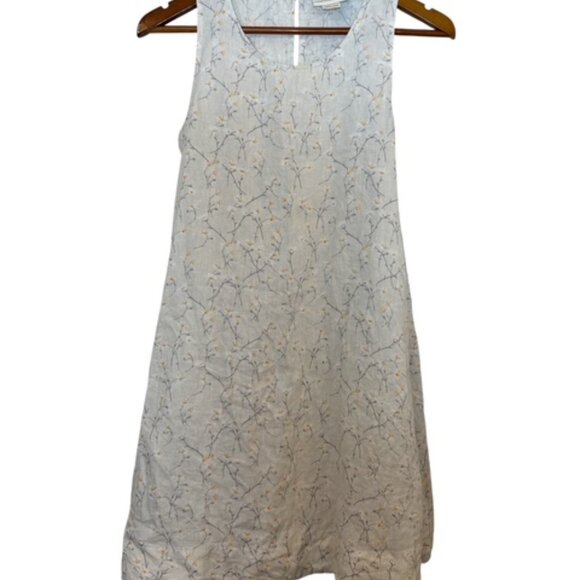 CYNTHIA ROWLEY 100% Linen Floral Halter Dress Boho Size XS Summer Lightweight - Picture 1 of 8